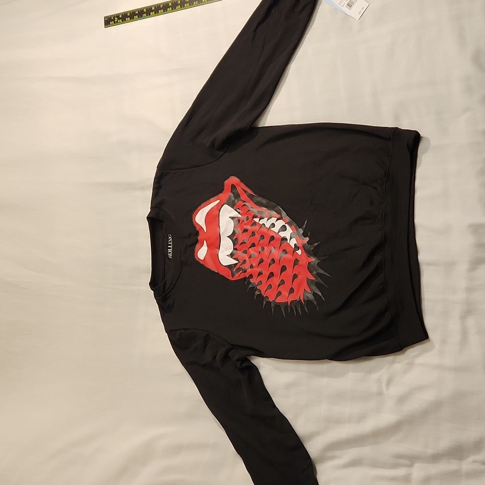 The Rolling Stones sweatshirt women's medium black spiked logo NWT
